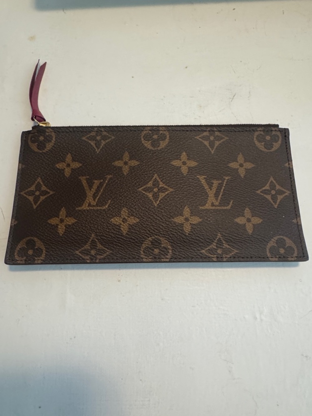 Louis Vuitton Monogram Canvas Pouch - Brown with Burgundy Pull